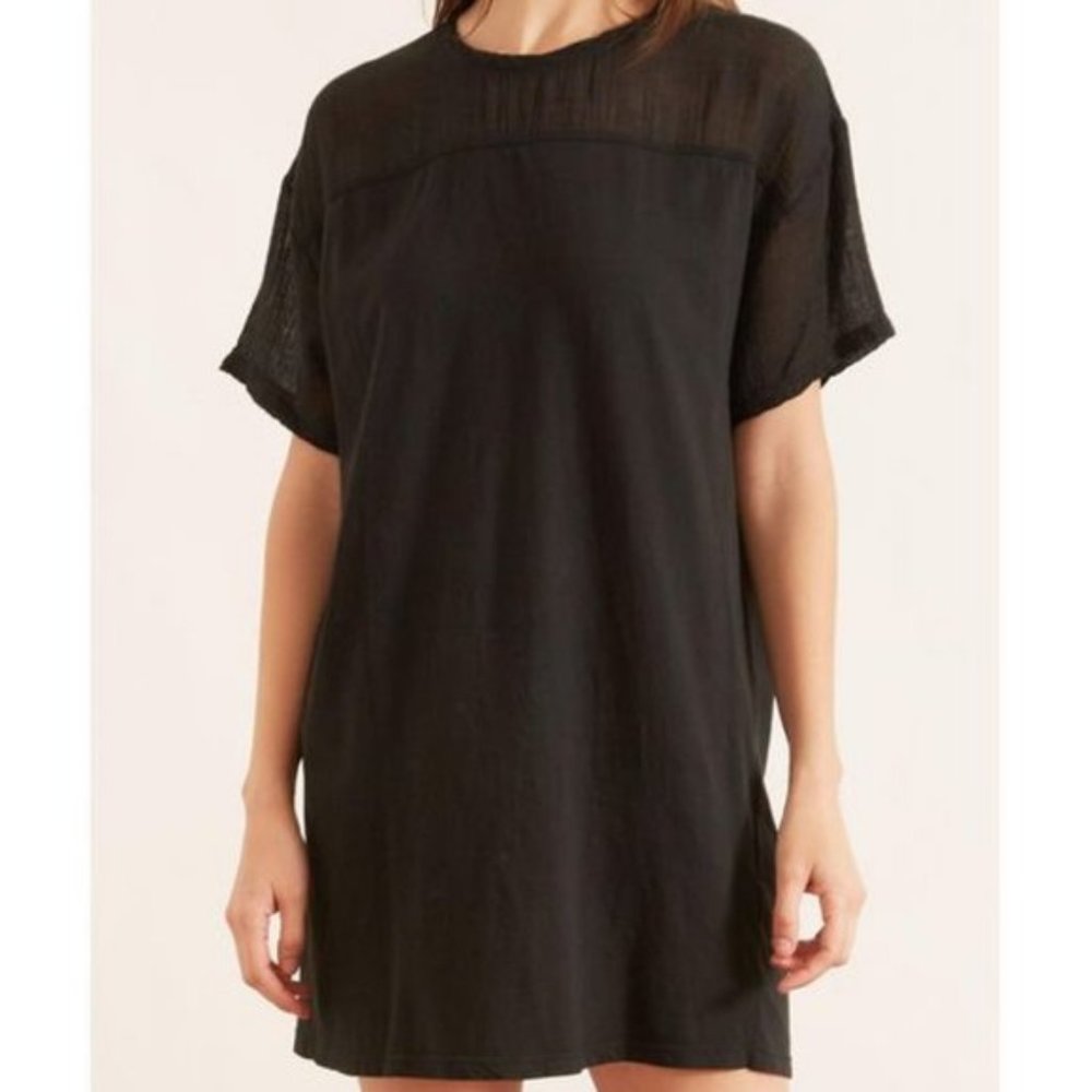 Raquel Allegra Football Tee Dress in Black NWT Size 0